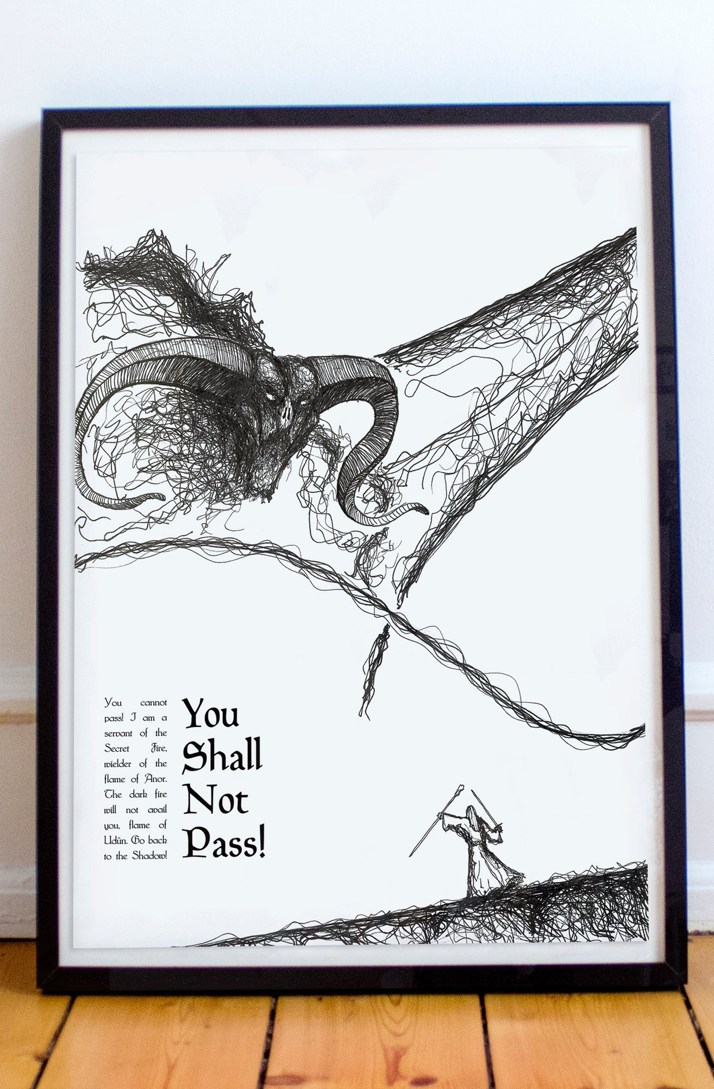 Balrog vs Gandalf - You Shall Not Pass - LOTR Poster