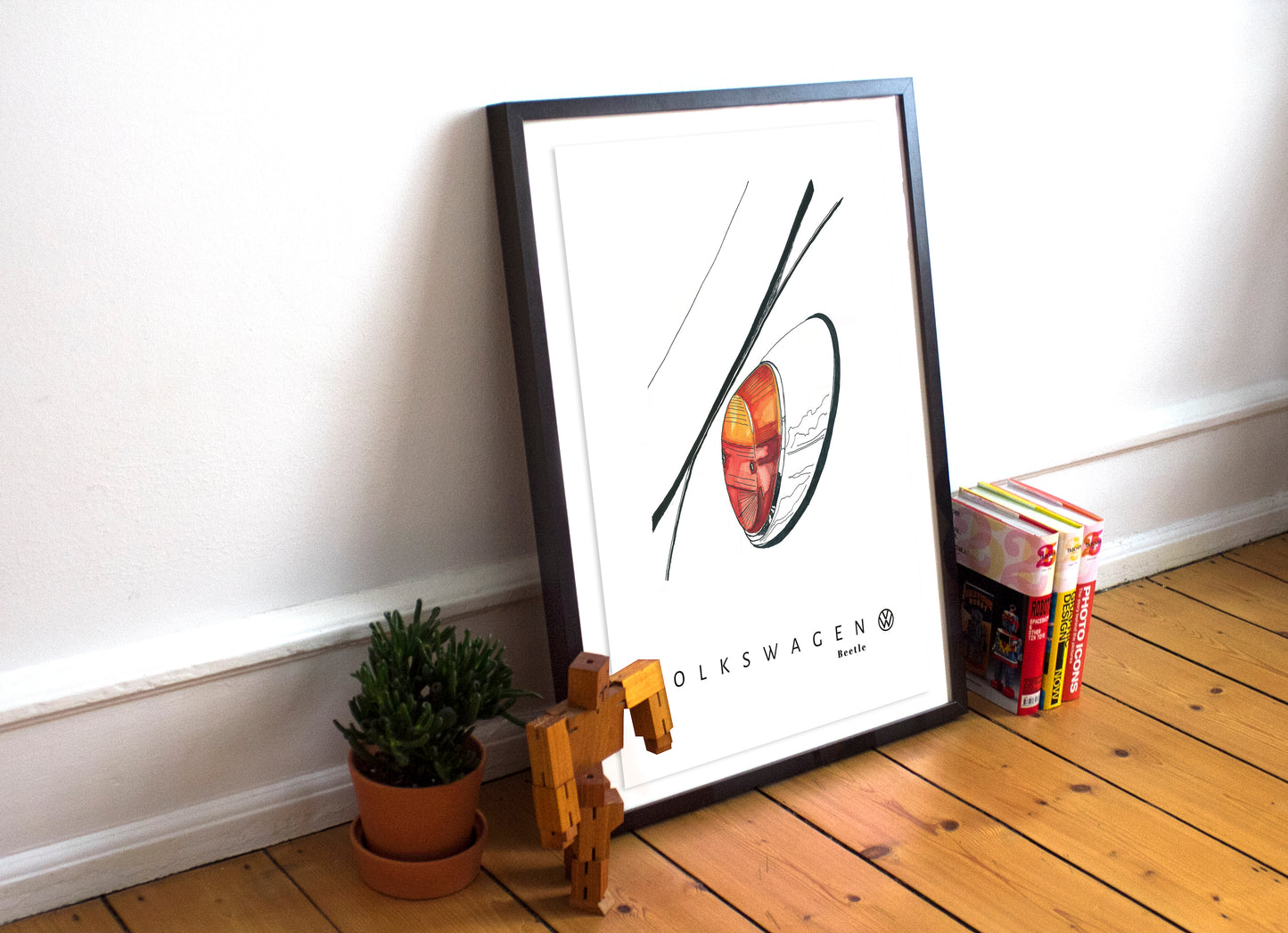 Volkswagen Beetle - Taillight Detail Minimalist German Car Poster