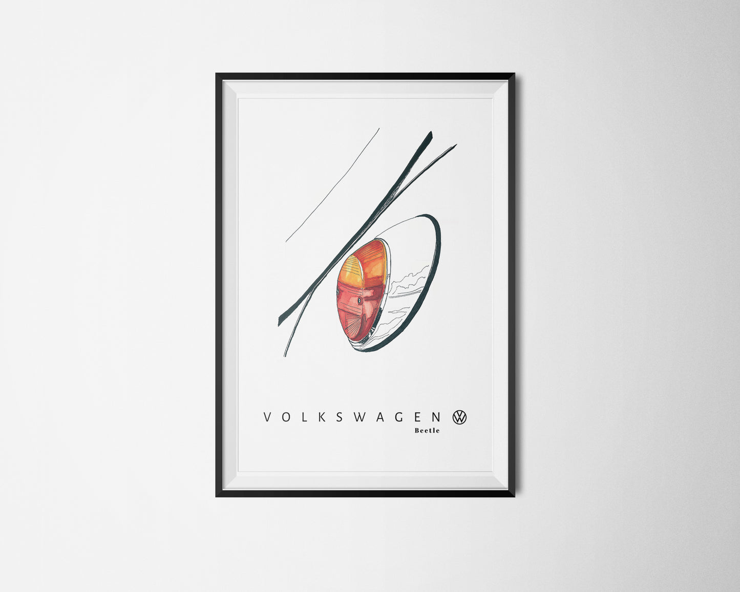 Volkswagen Beetle - Taillight Detail Minimalist German Car Poster