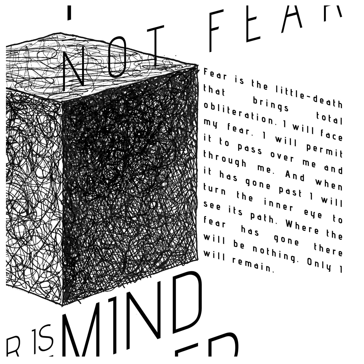 Fear Is The Mind-Killer_2 - Litany - Pain Box - Dune Quote Poster - Frank Herbert