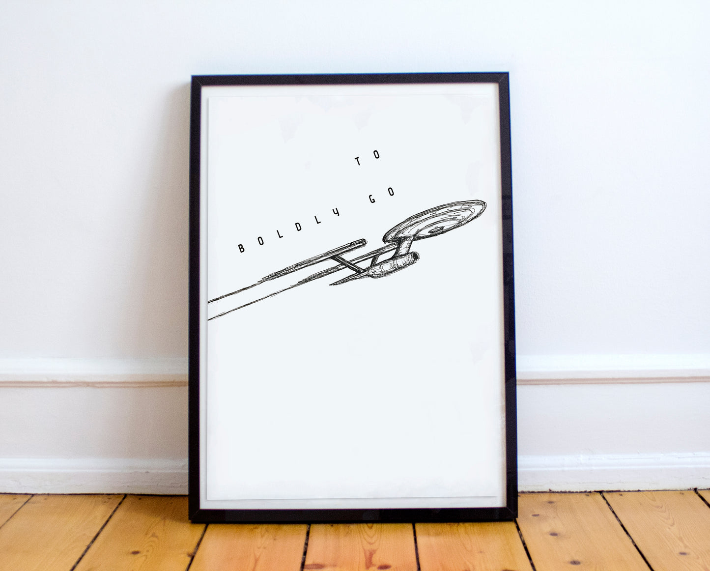 Star Trek Minimalist Quote Poster - "To boldly go" - USS Enterprise