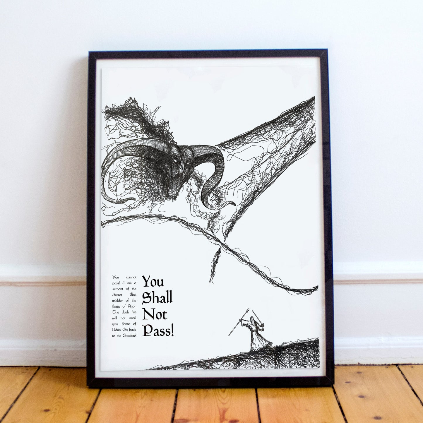 Balrog vs Gandalf - You Shall Not Pass - LOTR Poster