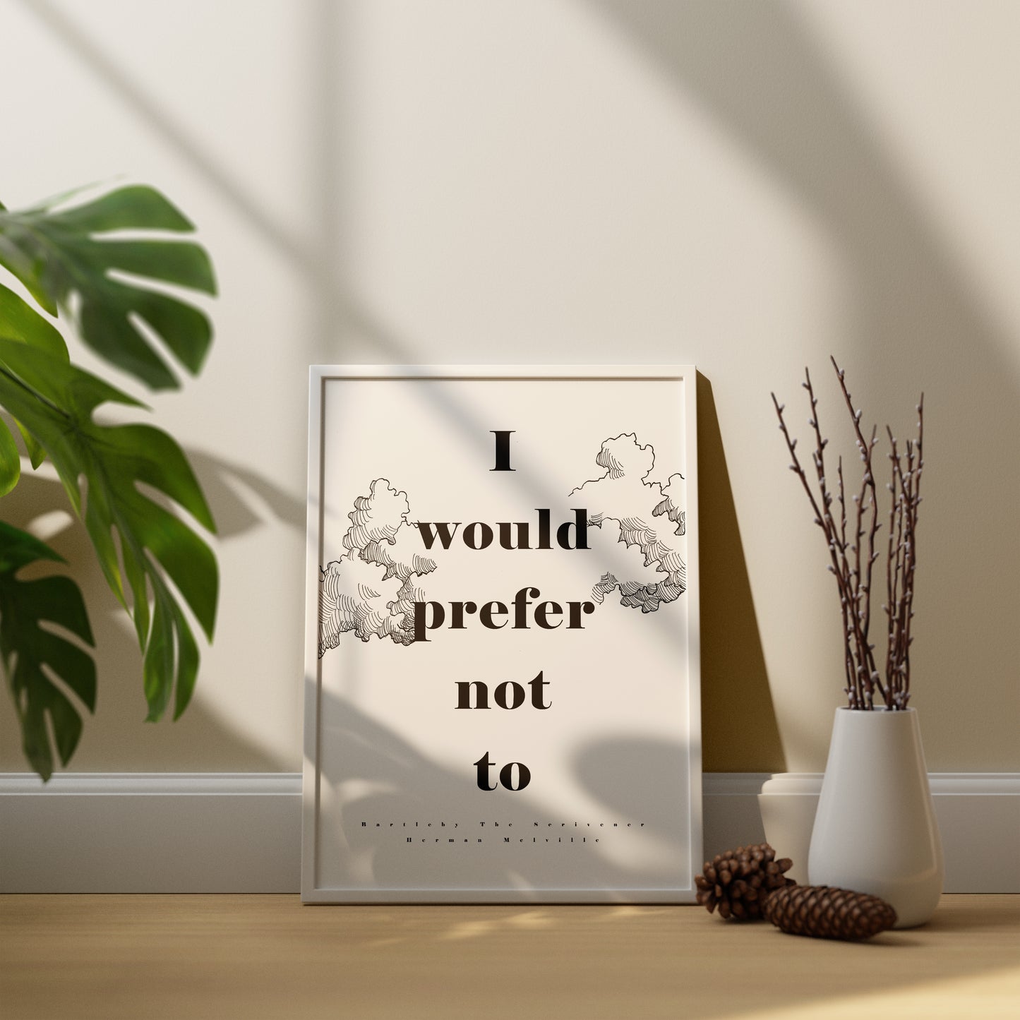 I Would Prefer Not To - Bartleby the Scrivener Quote Poster - Herman Melville