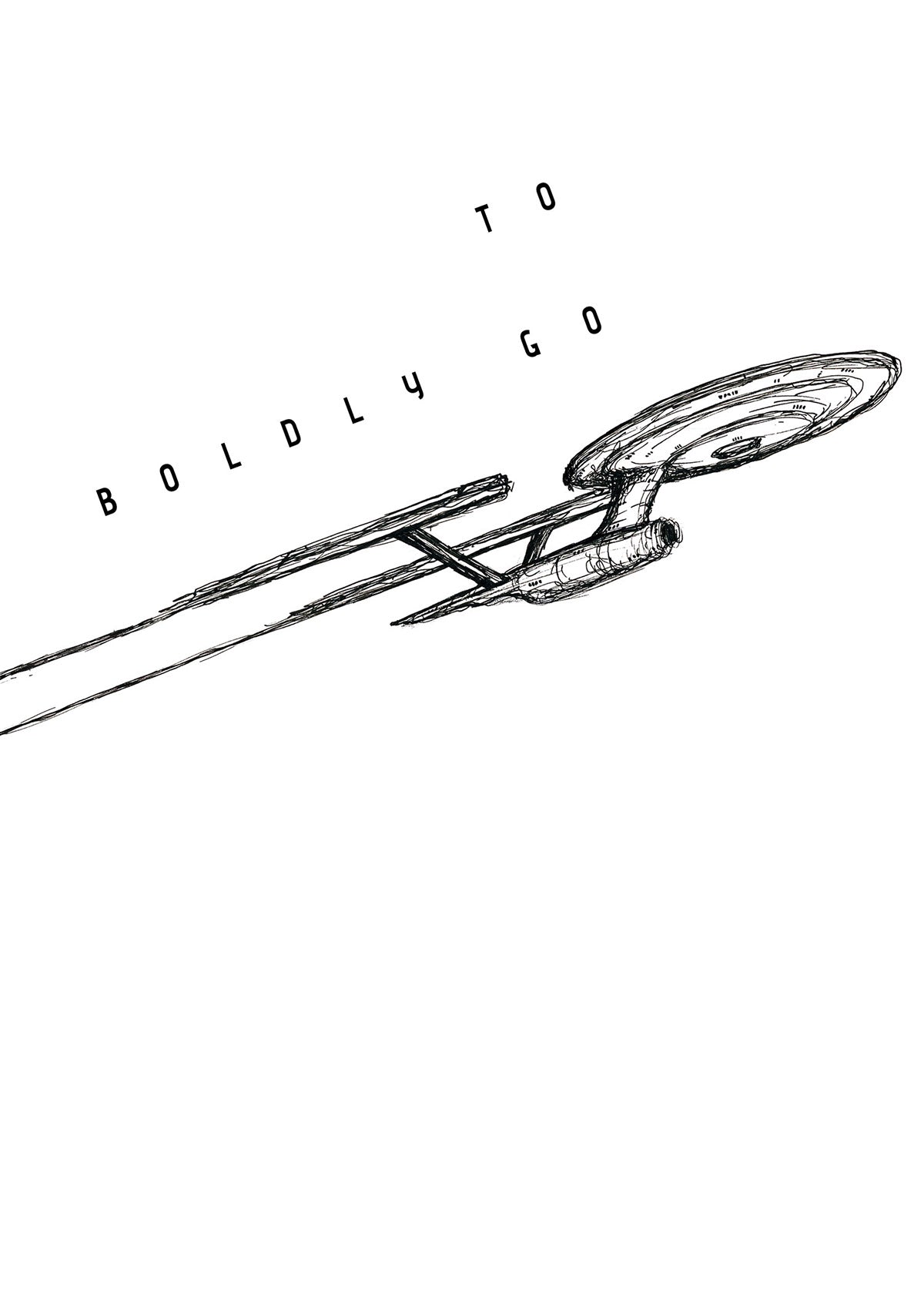 Star Trek Minimalist Quote Poster - "To boldly go" - USS Enterprise