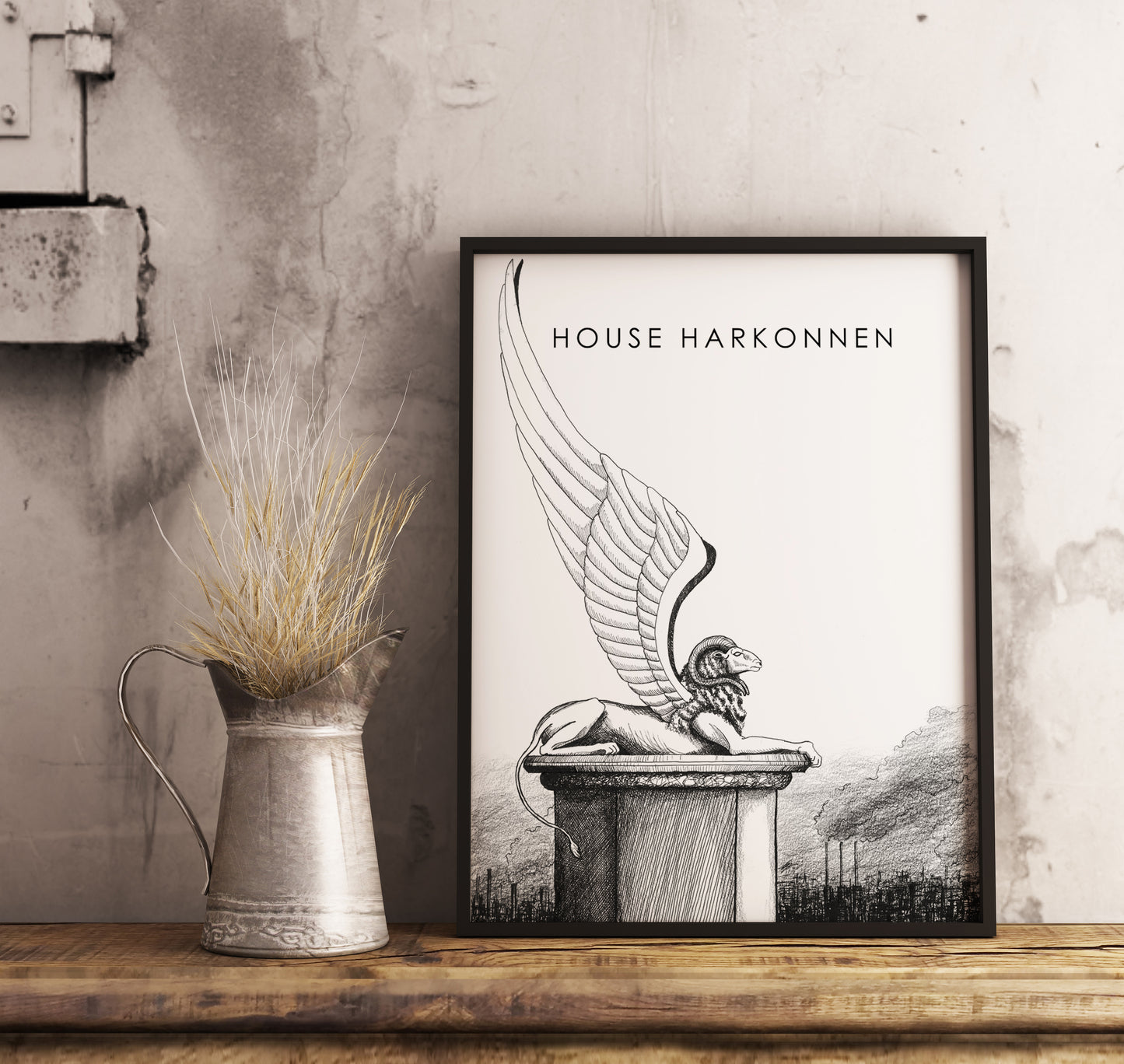 House Harkonnen - Ram-Headed Sphinx - Criosphinx - Dune Poster - Dune by Frank Herbert