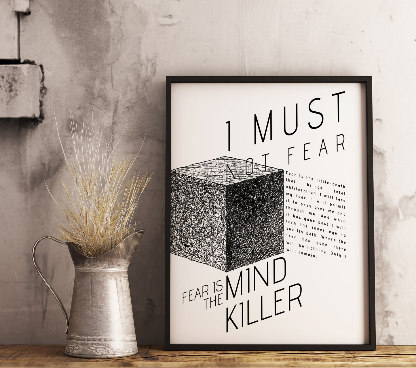 Fear Is The Mind-Killer_2 - Litany - Pain Box - Dune Quote Poster - Frank Herbert