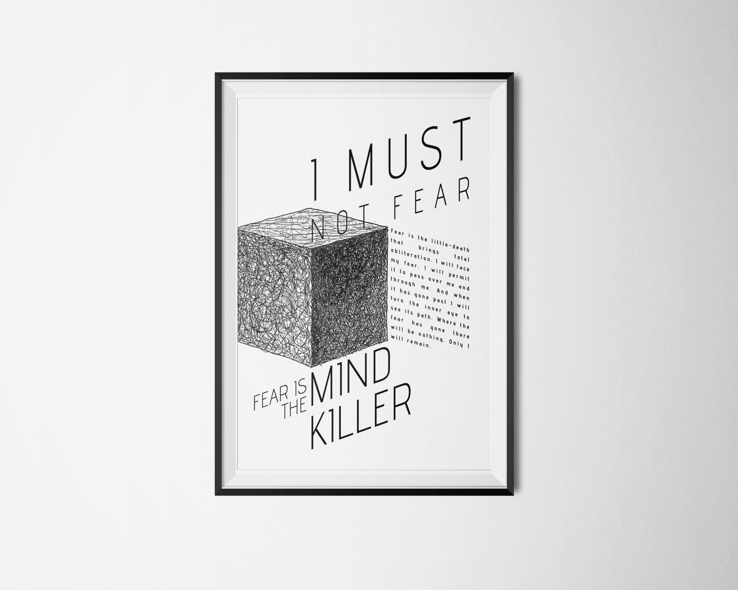 Fear Is The Mind-Killer_2 - Litany - Pain Box - Dune Quote Poster - Frank Herbert