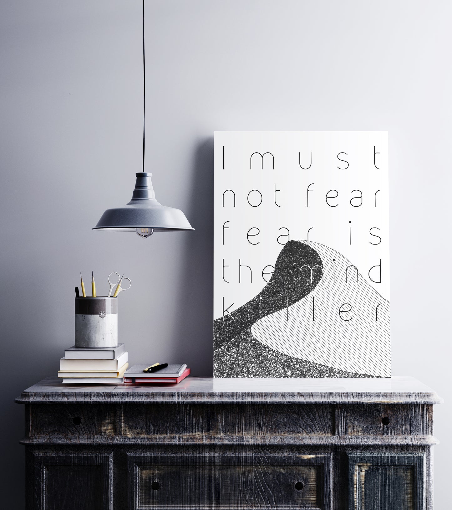 Fear Is The Mind-Killer -3 -Litany-Dune Quote Poster-Frank Herbert